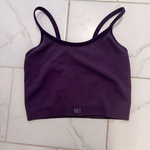 Set Active Purple Crop Top, Size Large